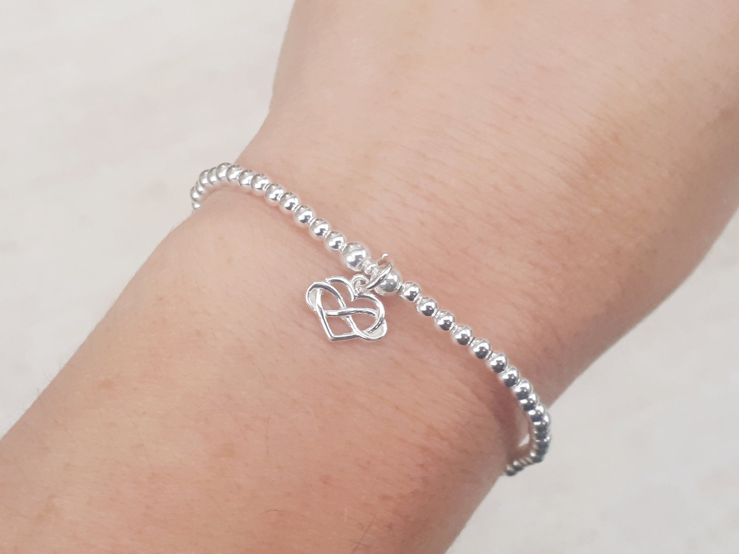 Infinity bracelet in silver. Valentines day gift.