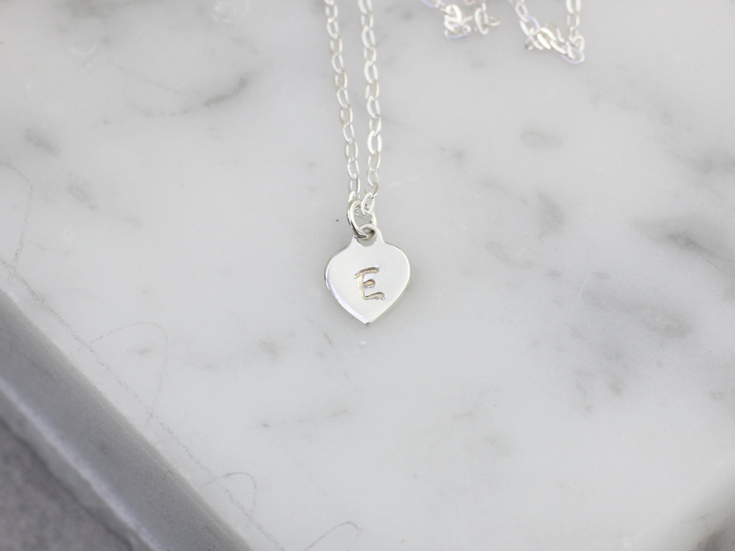 Initial necklace for Valentines Day.