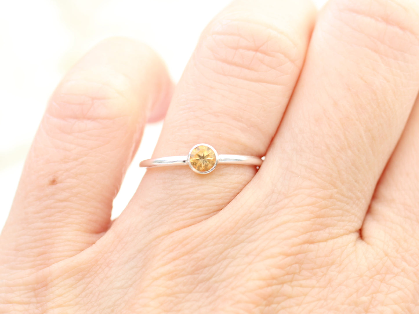Citrine ring in silver or gold. November birthstone ring.