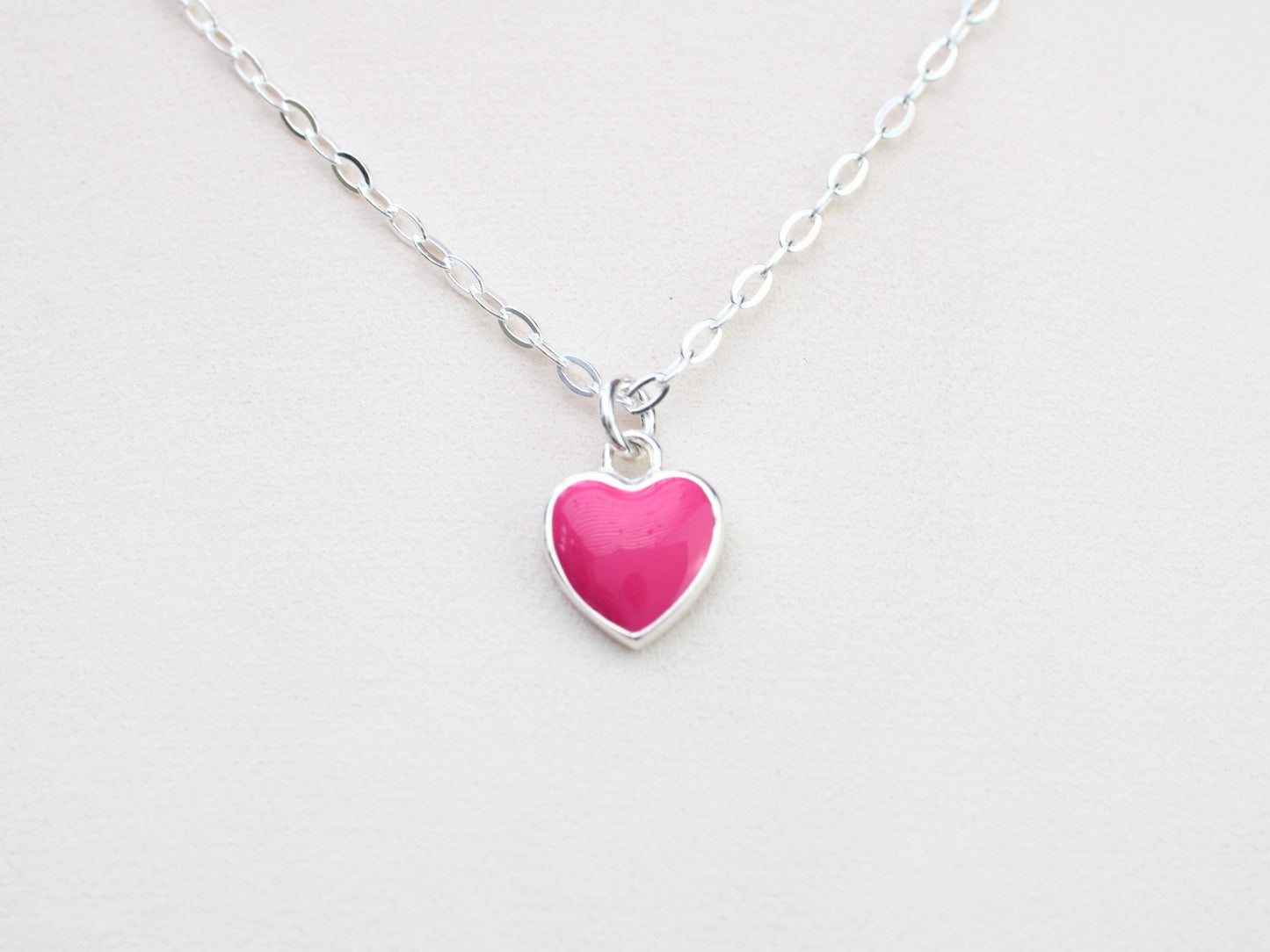 Pink heart necklace for Granddaughter.
