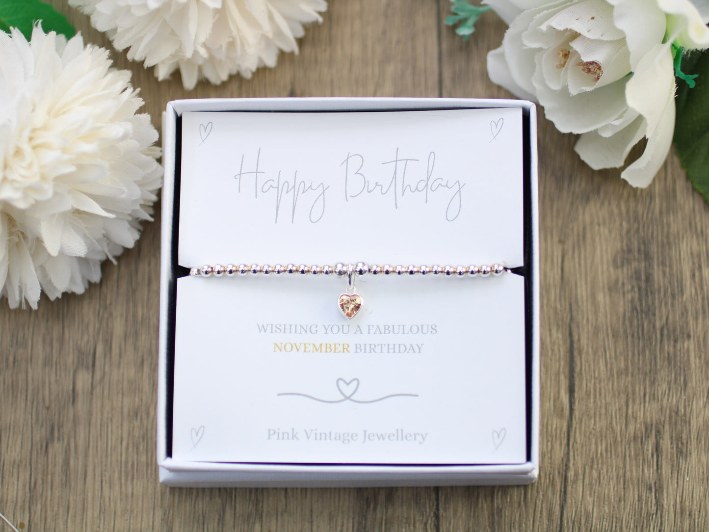 Happy November birthday bracelet.