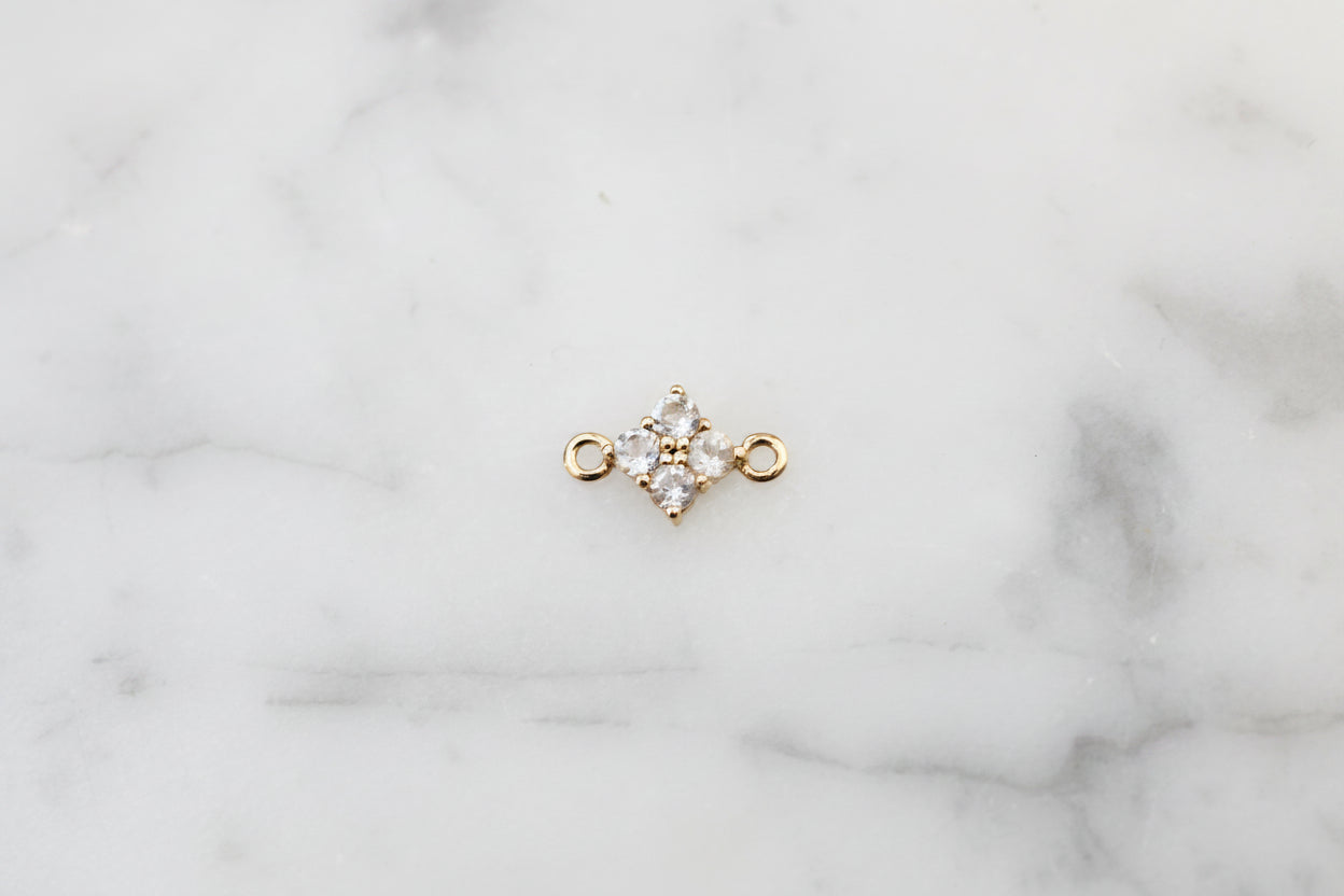 10ct Gold Clover Connector with White Topaz