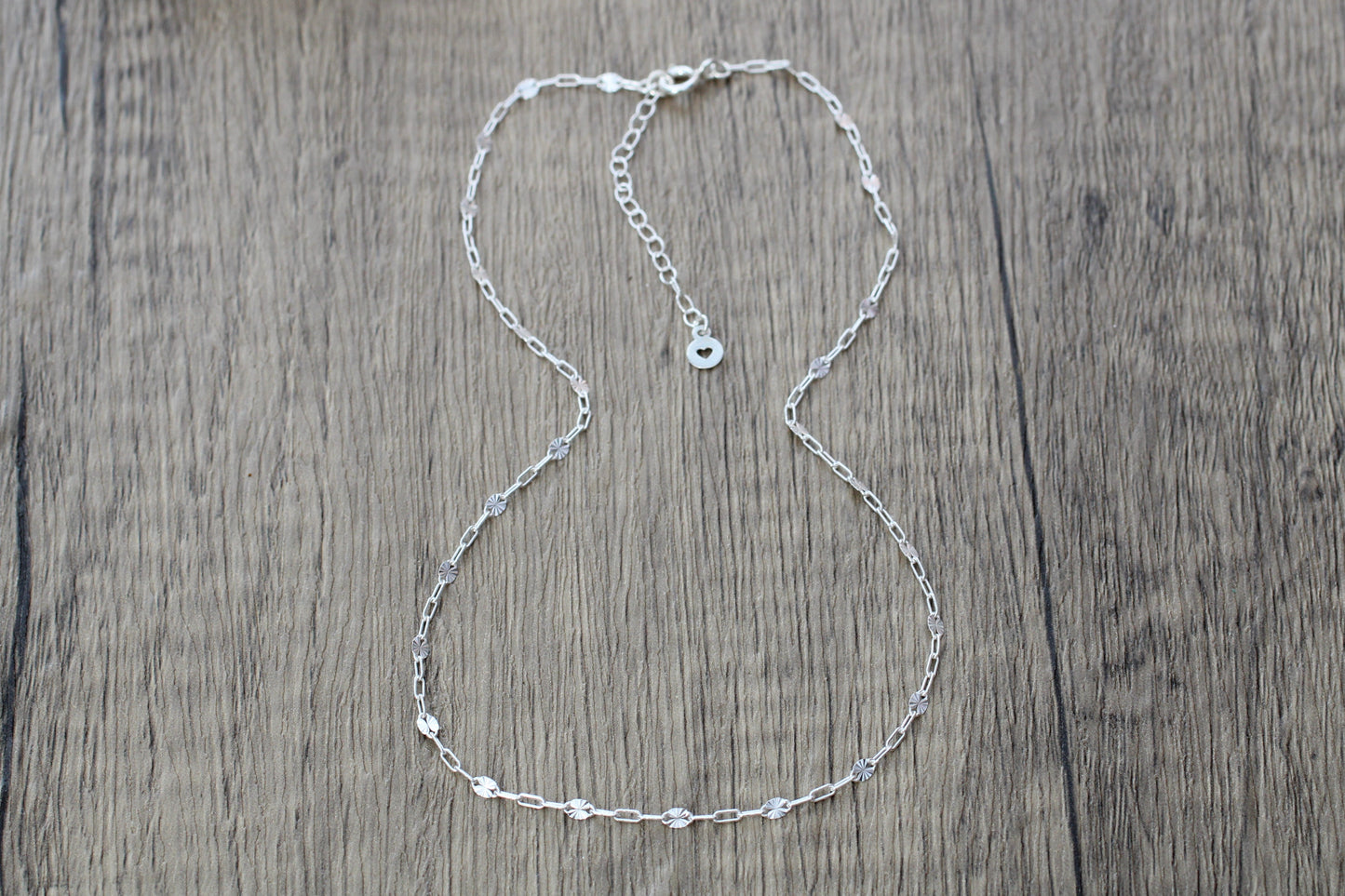 Sunburst & Paperclip Chain Choker Necklace.