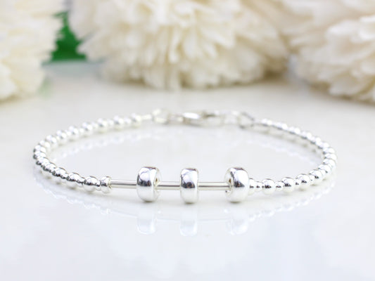 Sterling silver milestone bracelet - 30th, 40th, 50th, 60th.