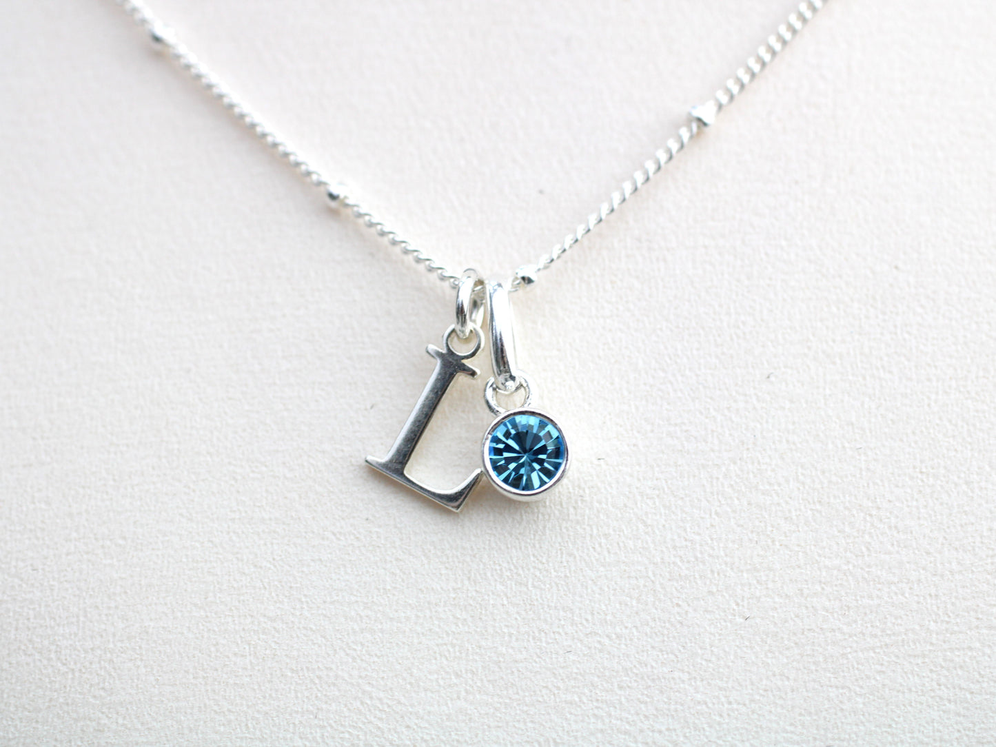 Initial and birthstone necklace for Granddaughter.