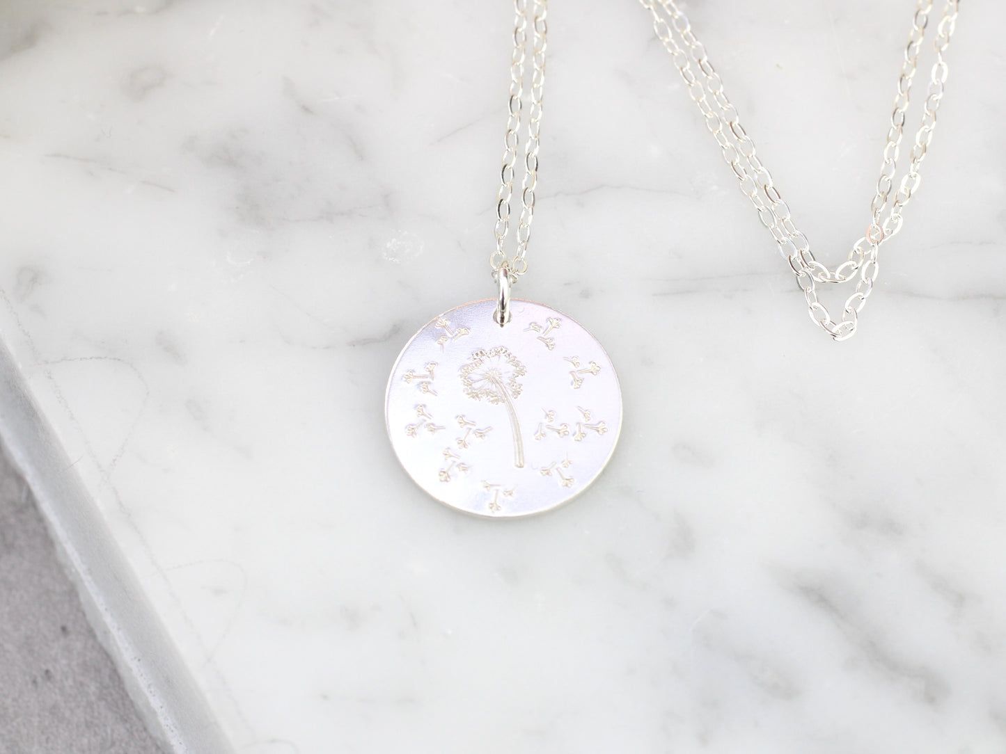 Dandelion and fluff necklace. Ready to ship.