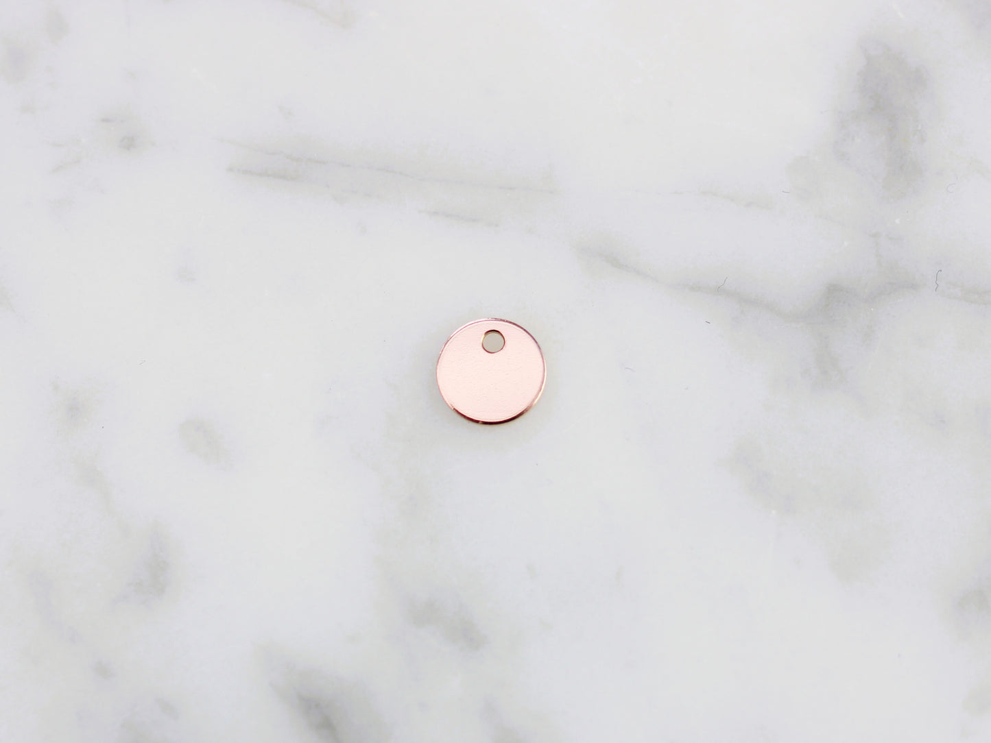 Rose Gold filled personalised round charm.