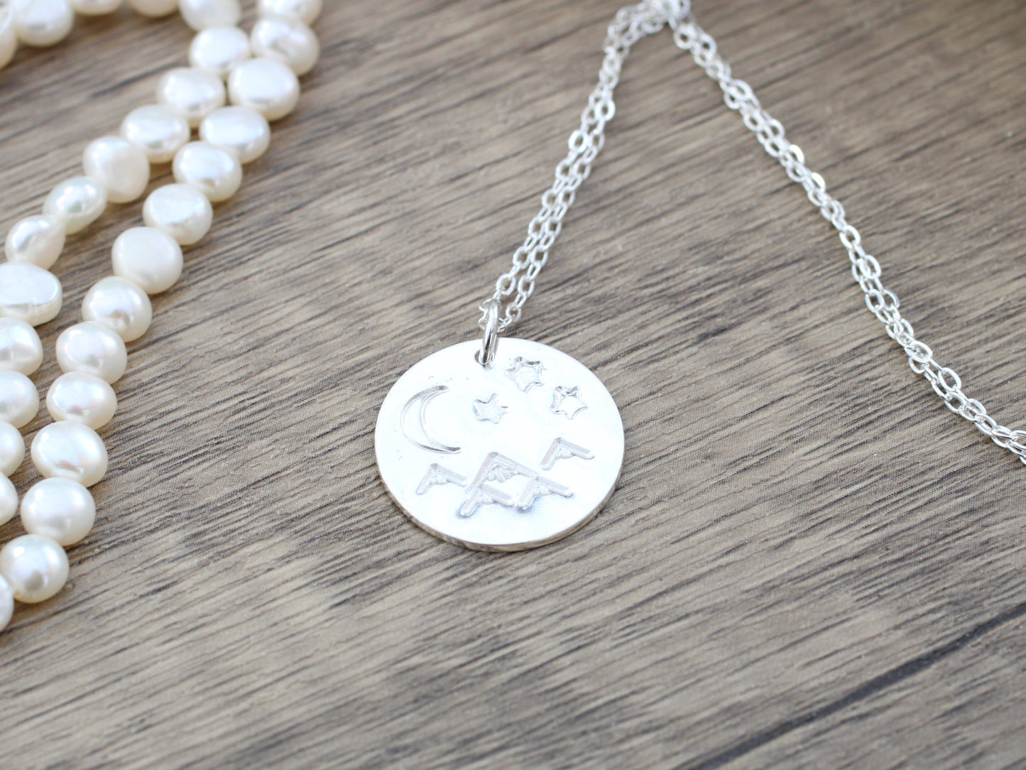 Mountain necklace in sterling silver. Ready to ship.