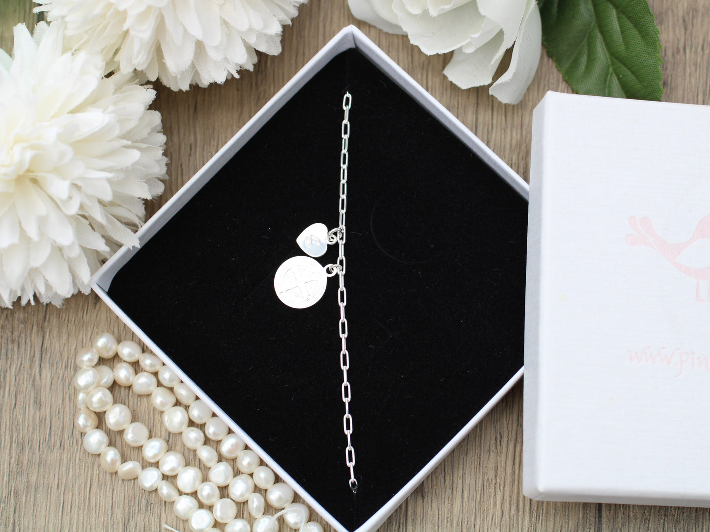 Personalised Saint Benedict adjustable bracelet.
