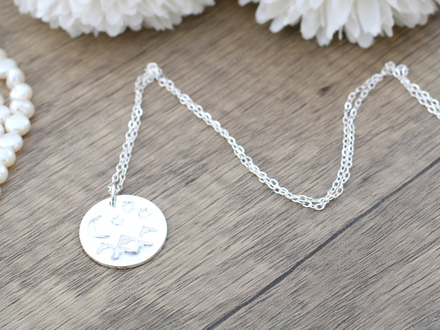 Mountain necklace in sterling silver.