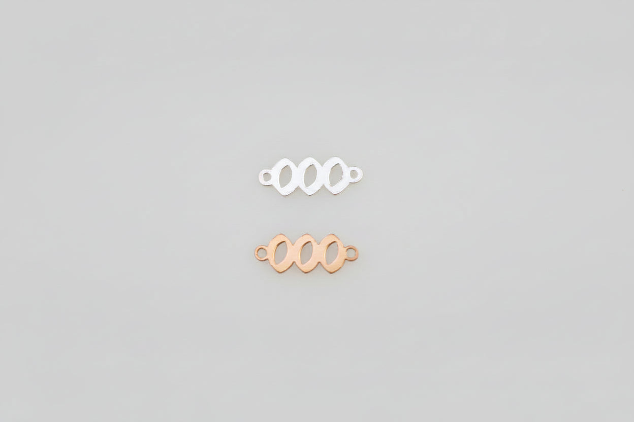 Angel number connector in sterling silver or gold filled.