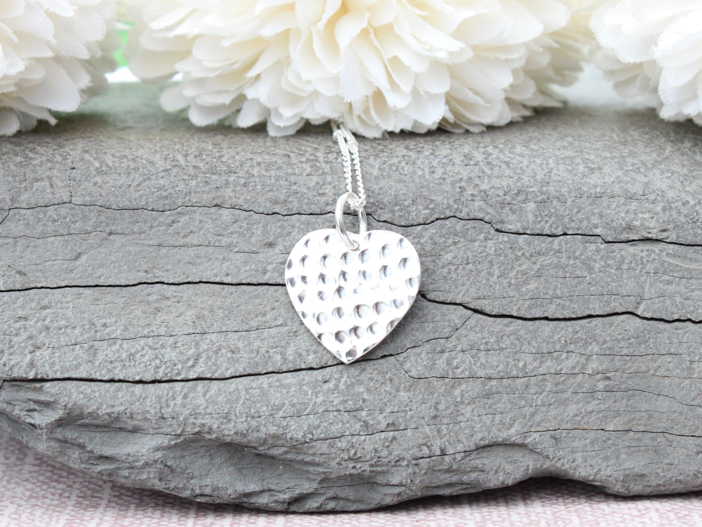 Love heart necklace with birthstone. Gift for Mum.