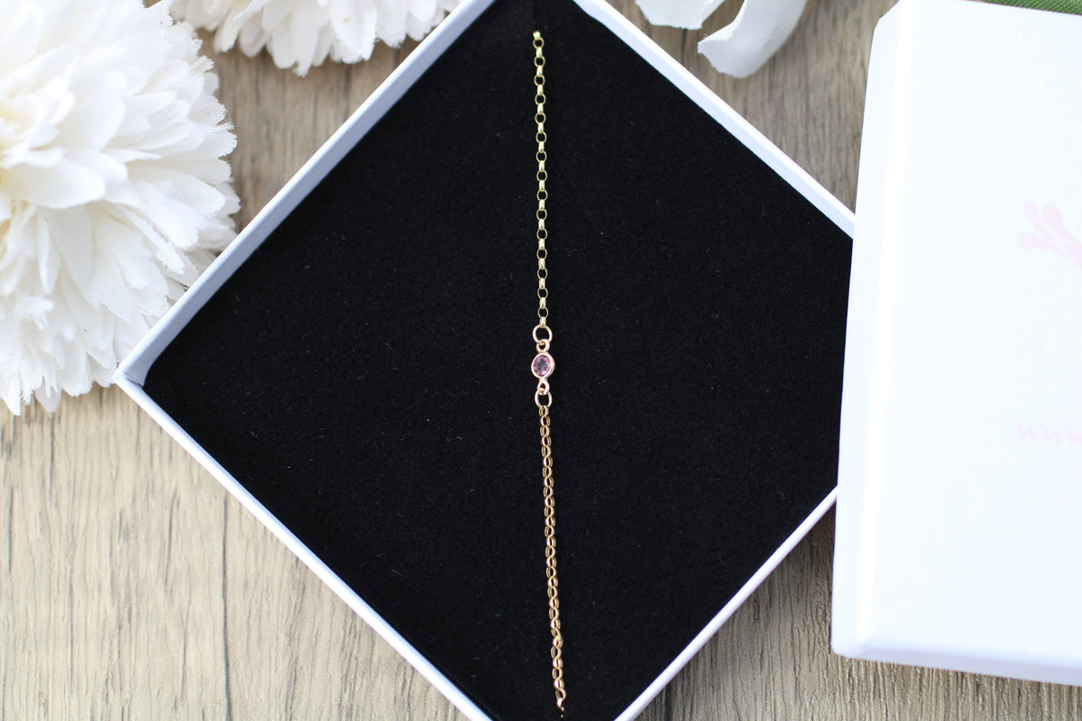 9ct Gold Pink Sapphire Bracelet