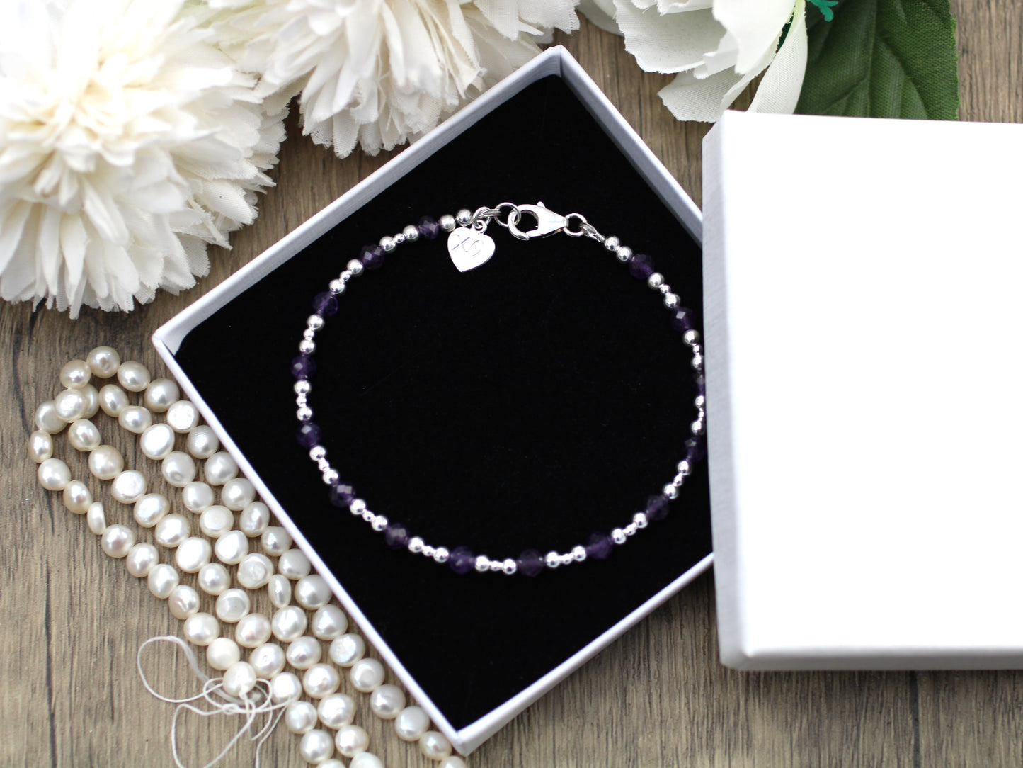 Genuine amethyst bracelet.