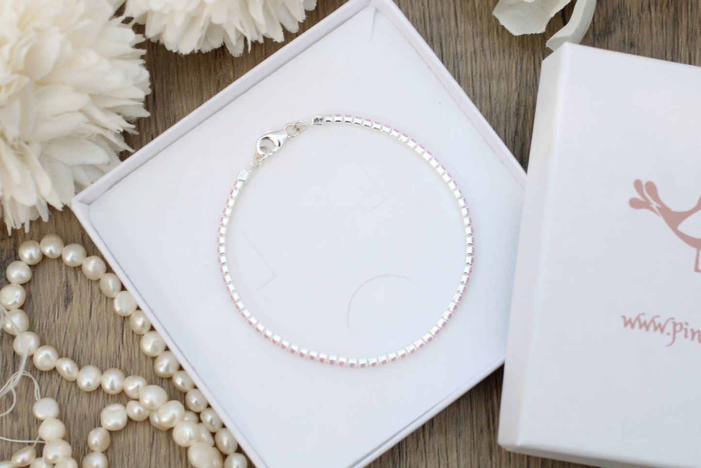 Pink Tennis Bracelet Sterling Silver – Pink Stone Bracelet
