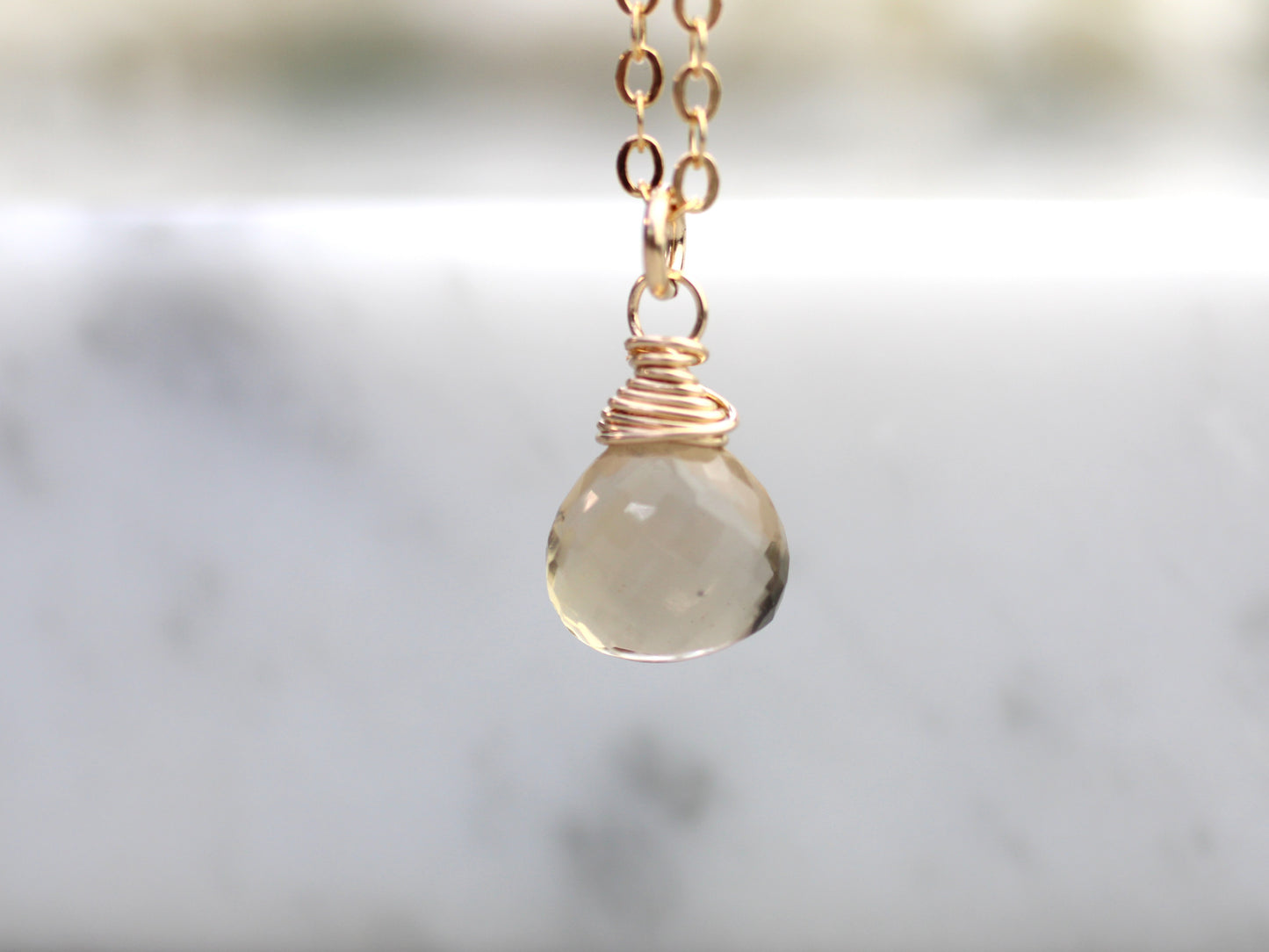 Citrine crystal necklace. November birthday gift.