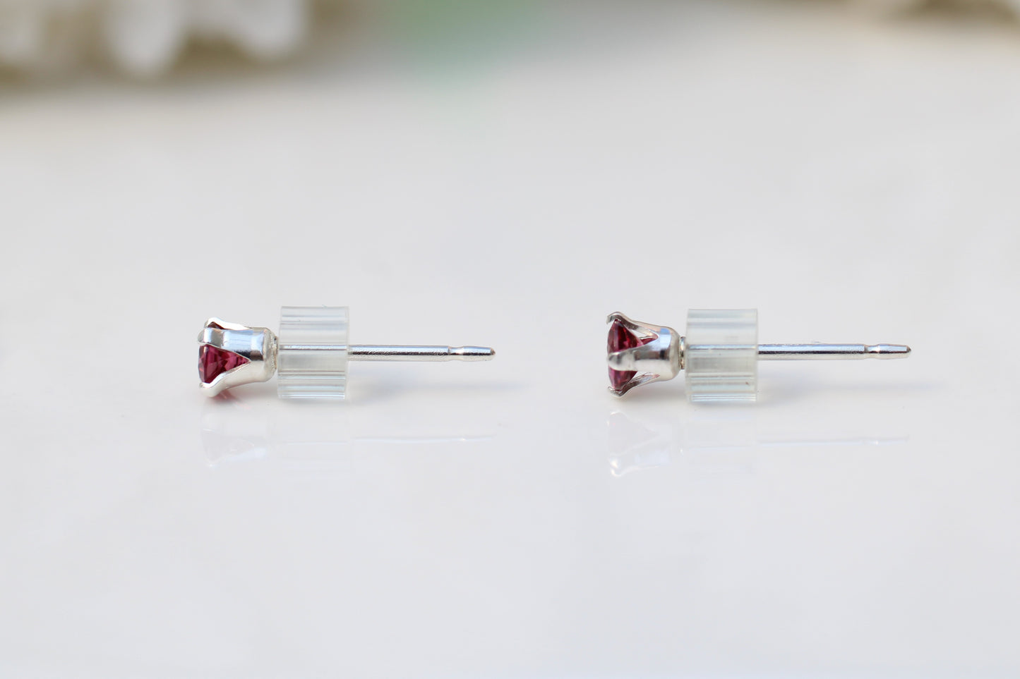 Spring Summer Gemstone Stud Trio – Peridot, Citrine & Rhodolite Garnet Sterling Silver Earrings