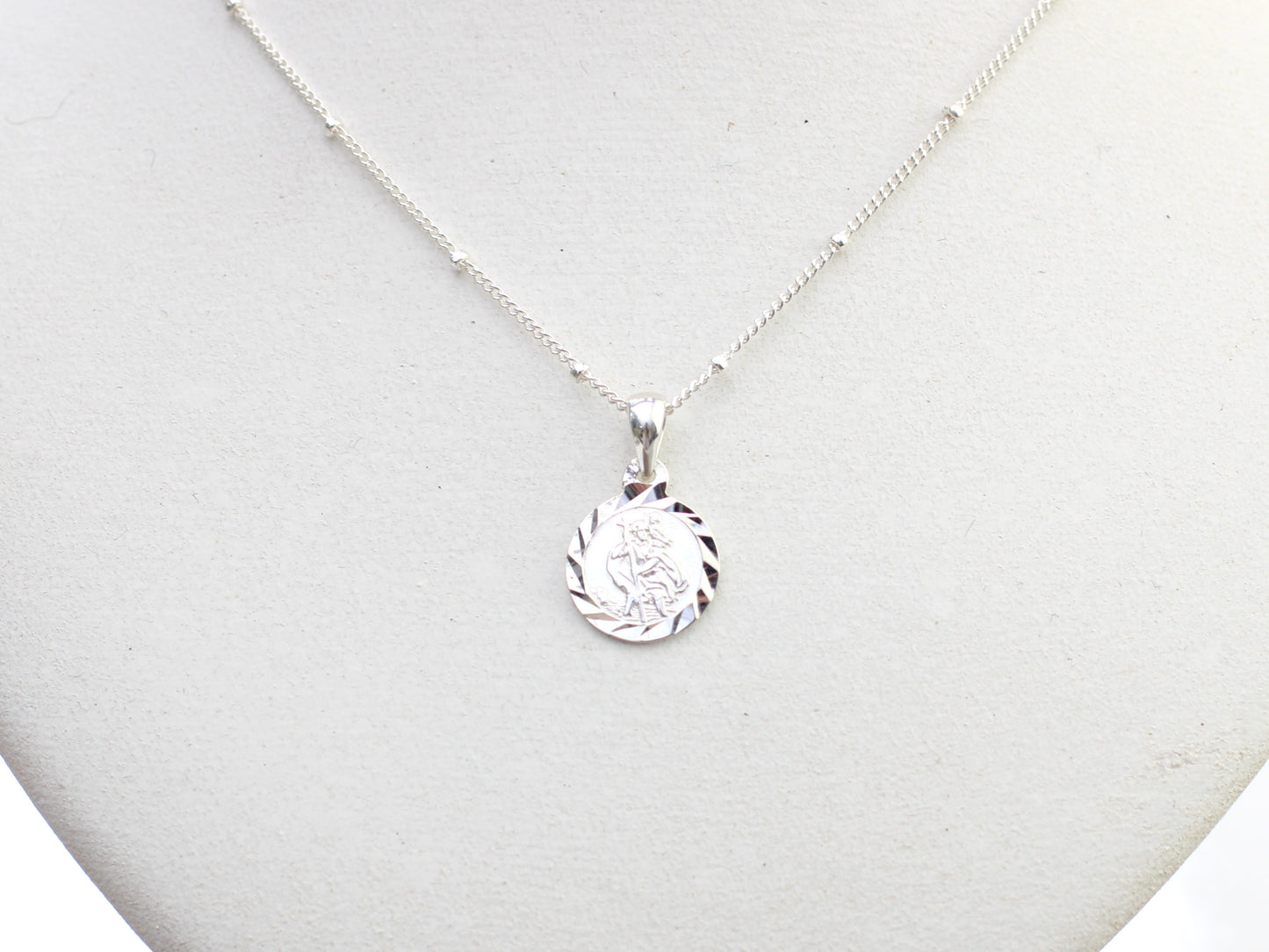 Saint Christopher necklace in silver.