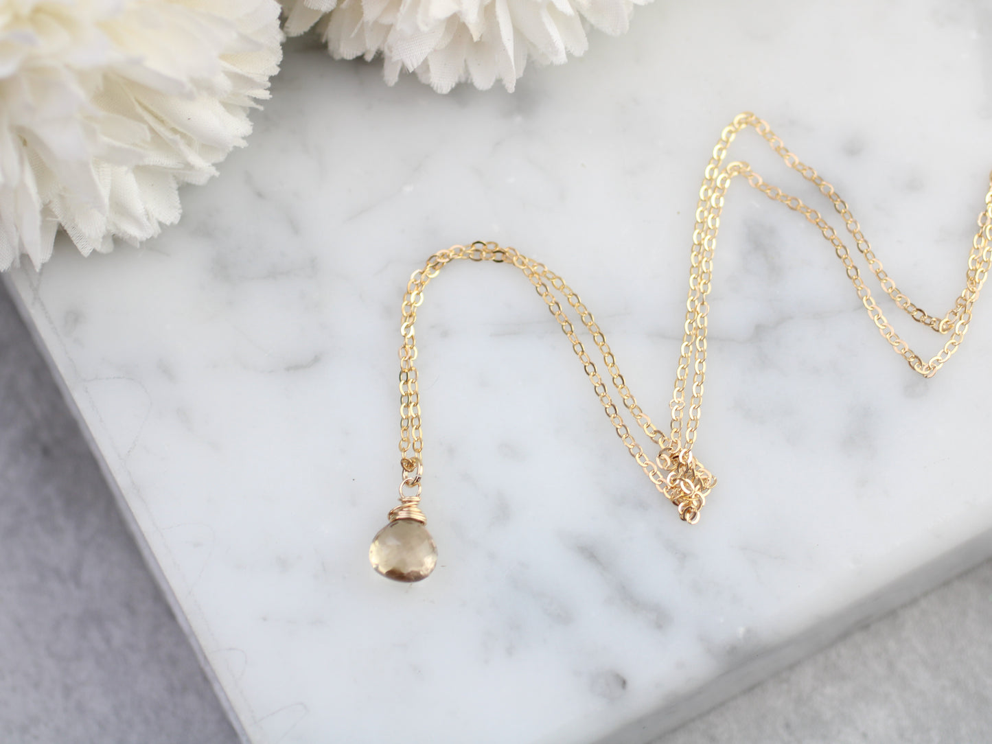 Citrine crystal necklace. November birthday gift.