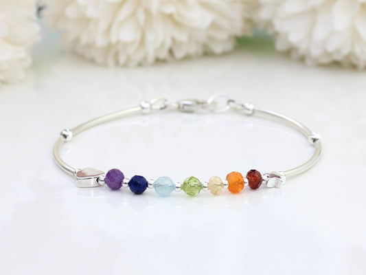 chakra bracelet sterling silver