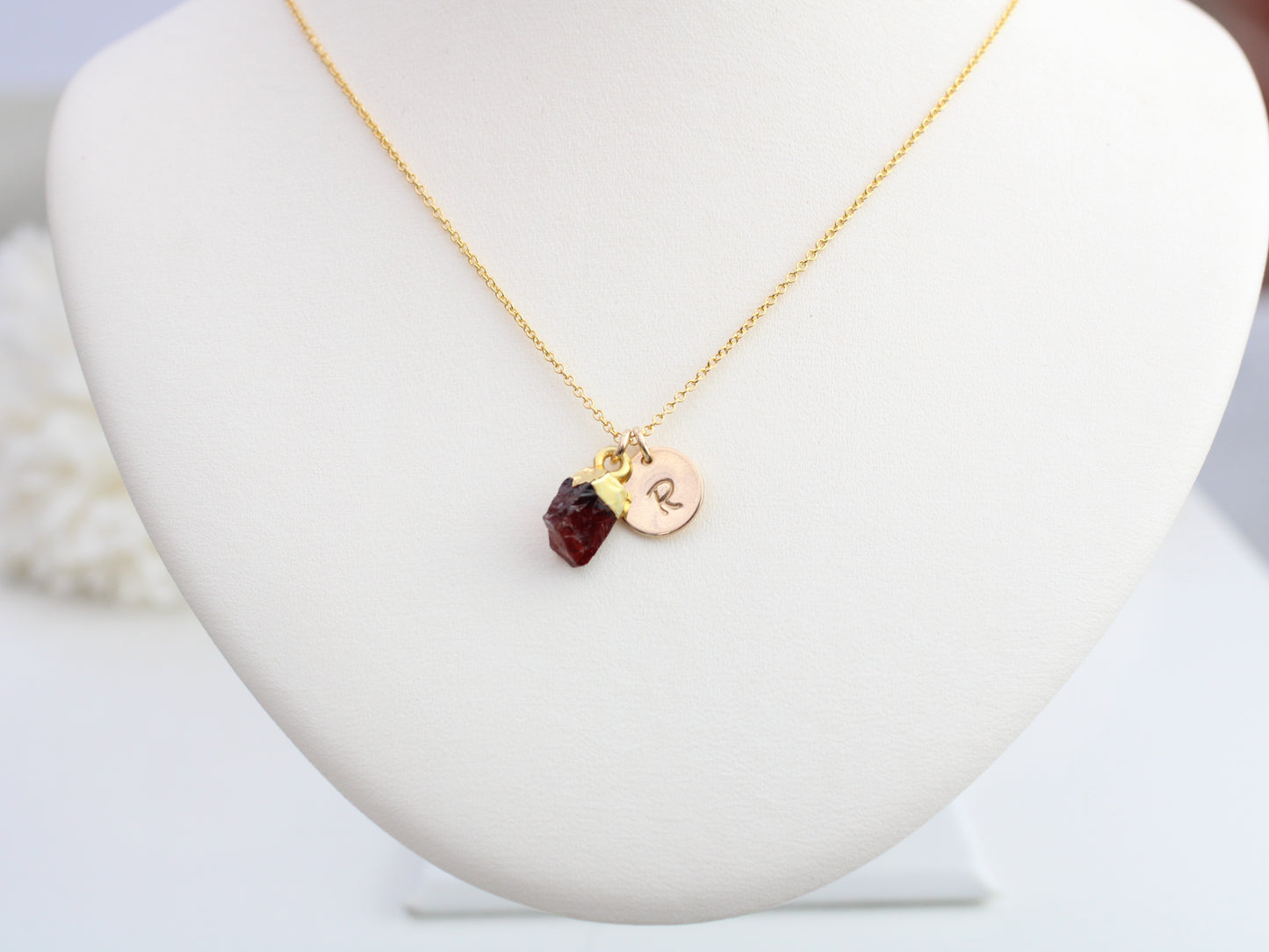 garnet and gold necklace