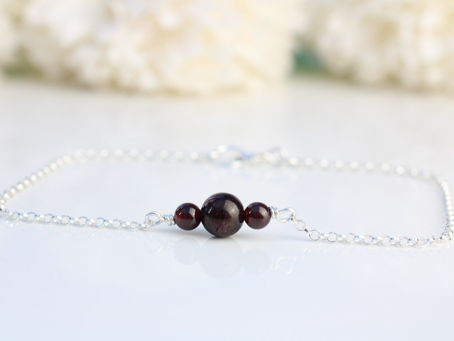 garnet anklet