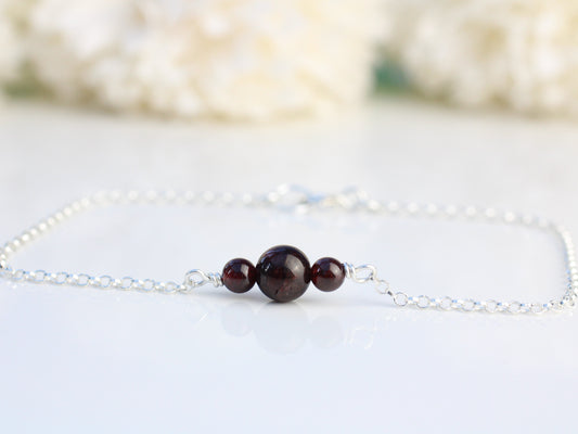 garnet anklet