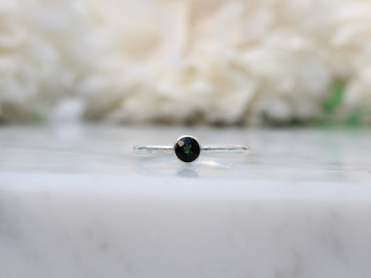 Green tourmaline ring. October birthstone.