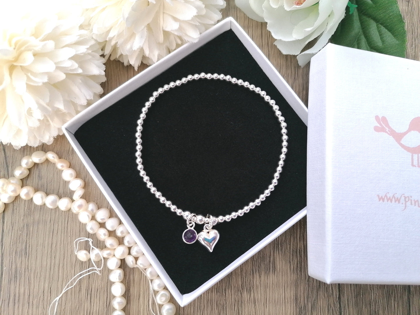February birthstone bracelet.