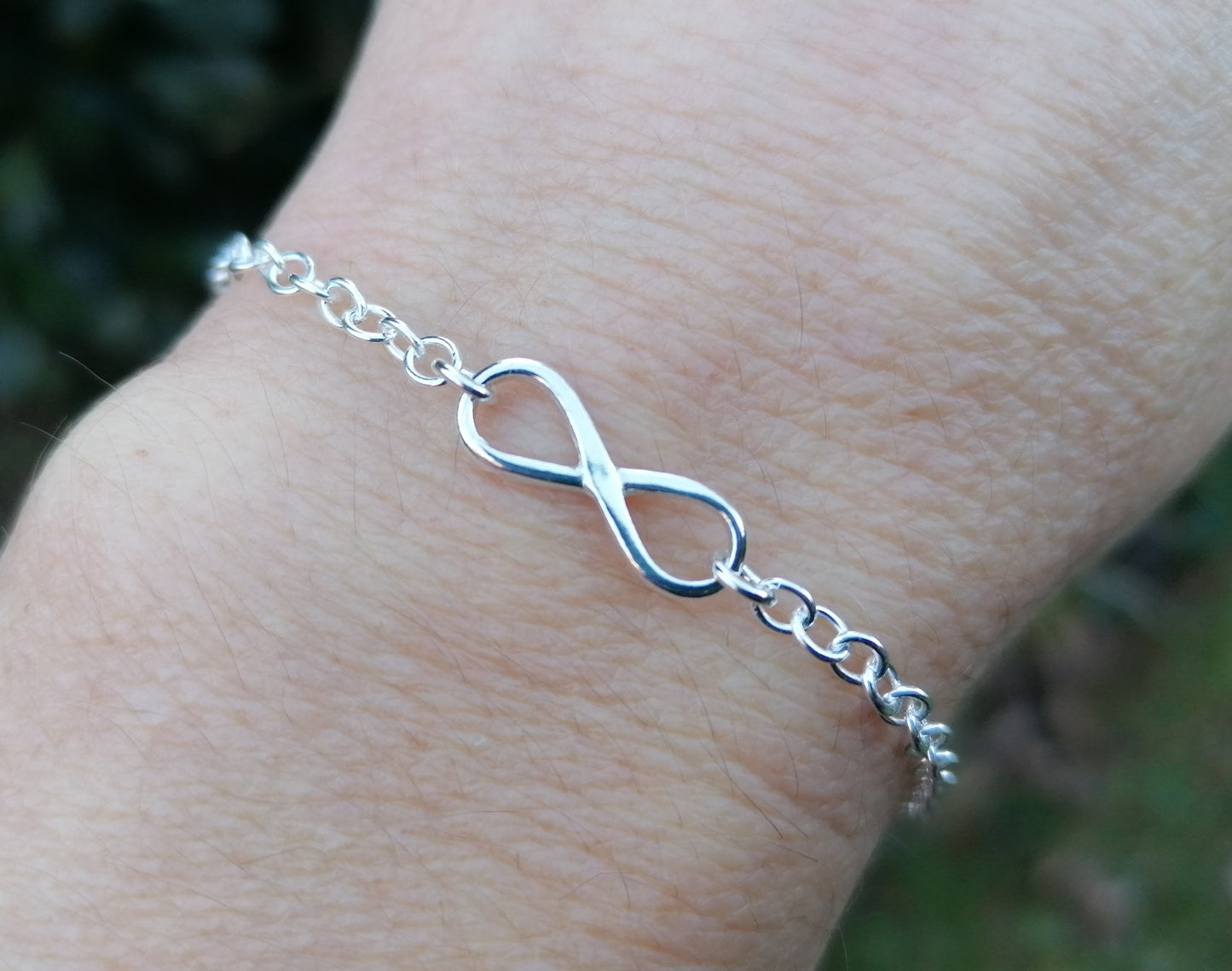 Sterling silver infinity bracelet. Valentines gift for her.
