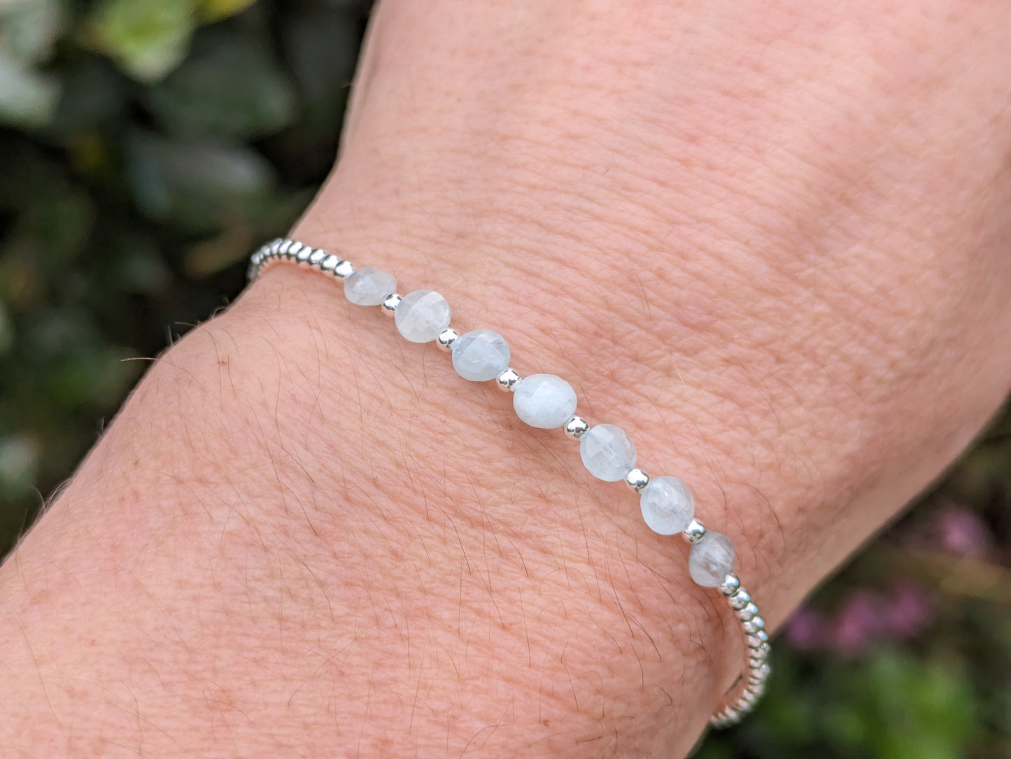 Sterling silver aquamarine bracelet.