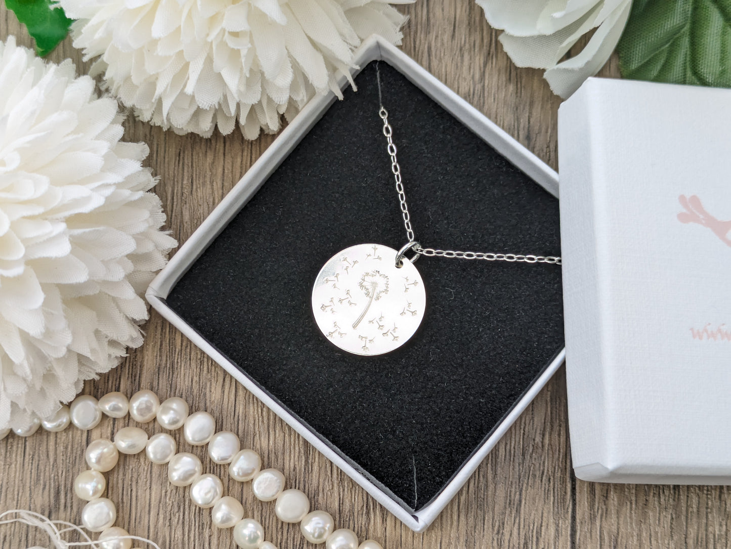 Dandelion and fluff necklace. Ready to ship.