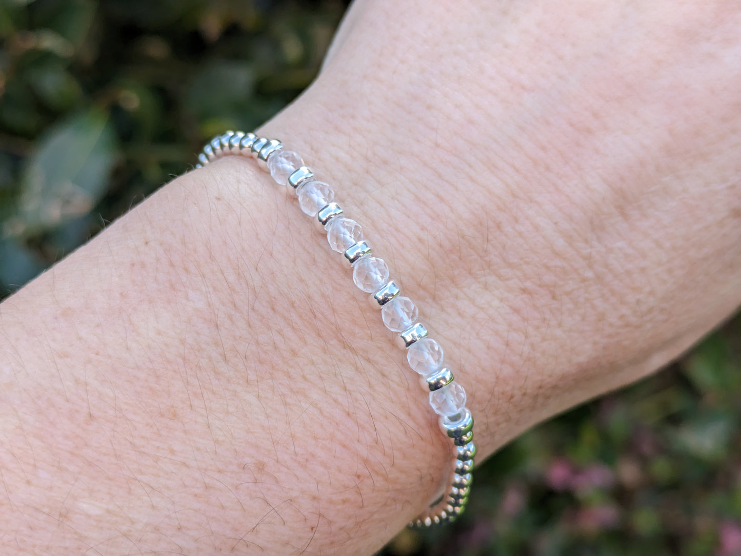 Quartz bracelet in silver.