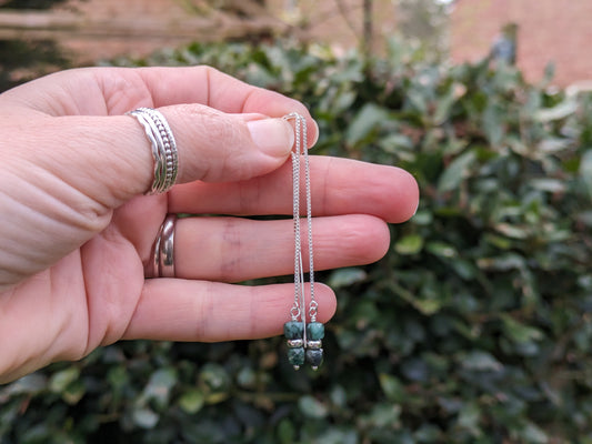 Emerald threader earrings 