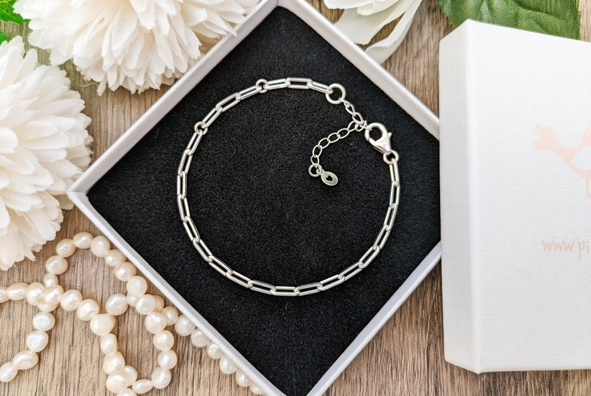 Sterling Silver Paperclip Chain Bracelet