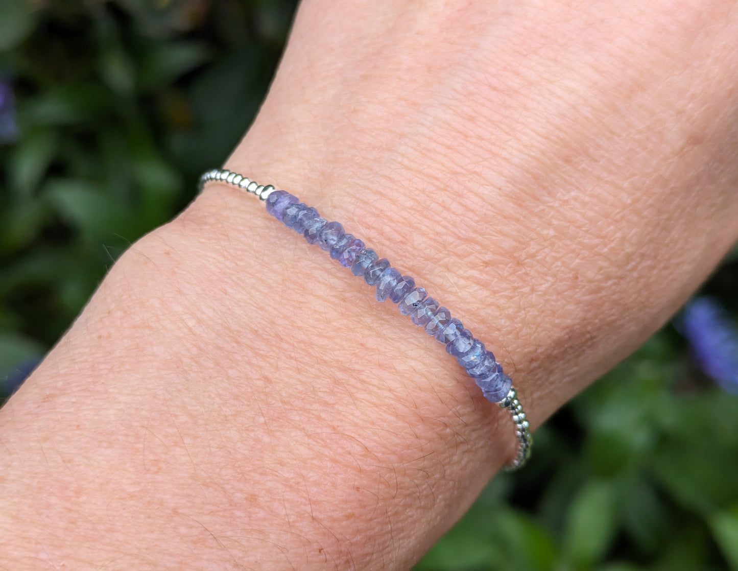 Personalised tanzanite bracelet. December birthday bracelet.