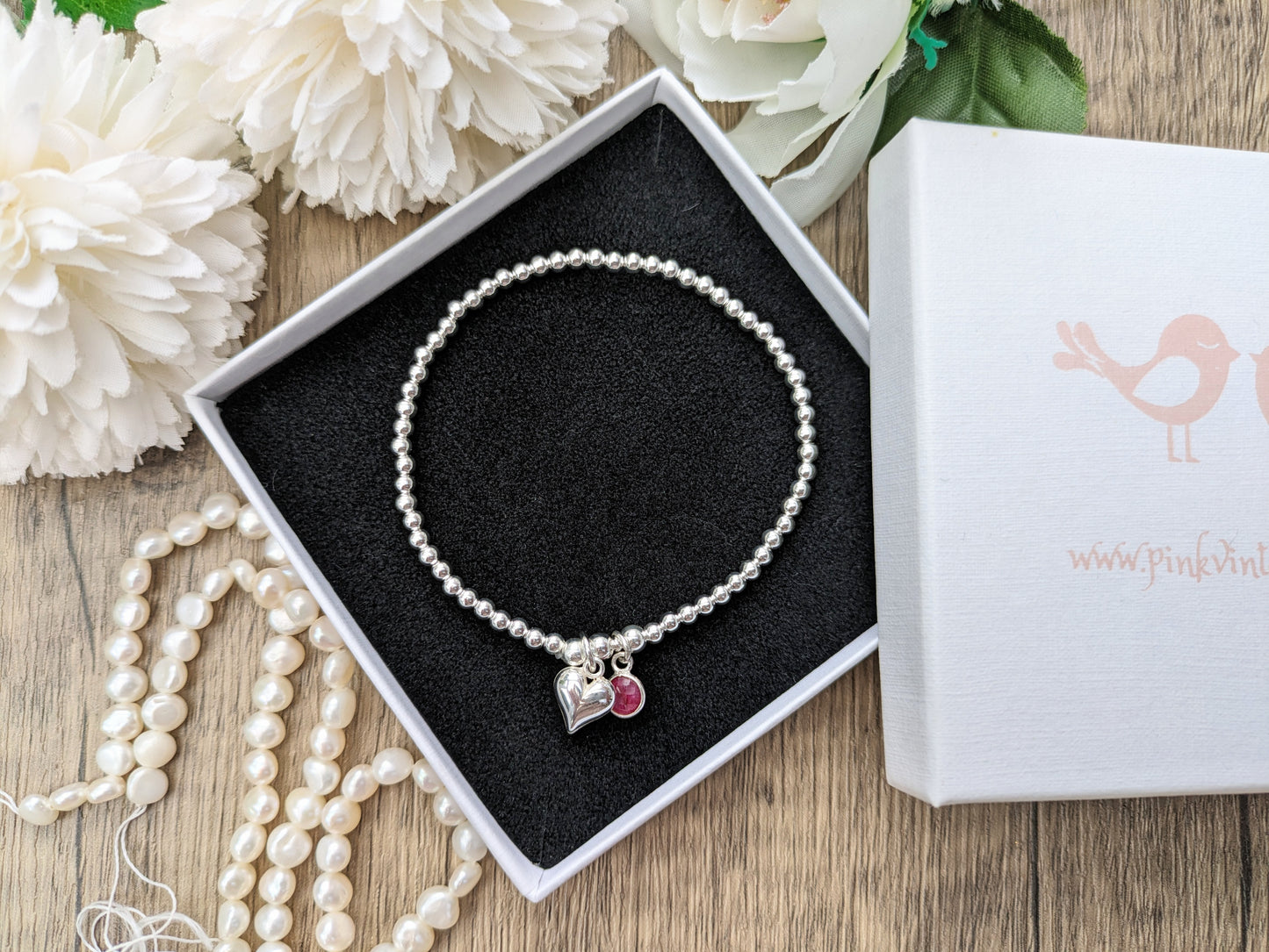 July birthstone charm bracelet