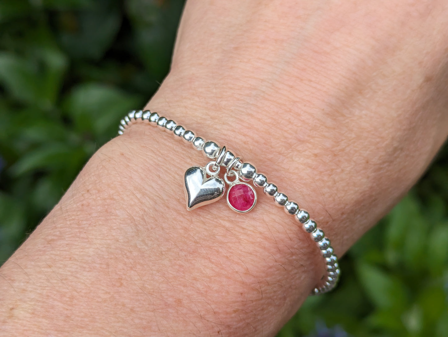 July birthstone charm bracelet