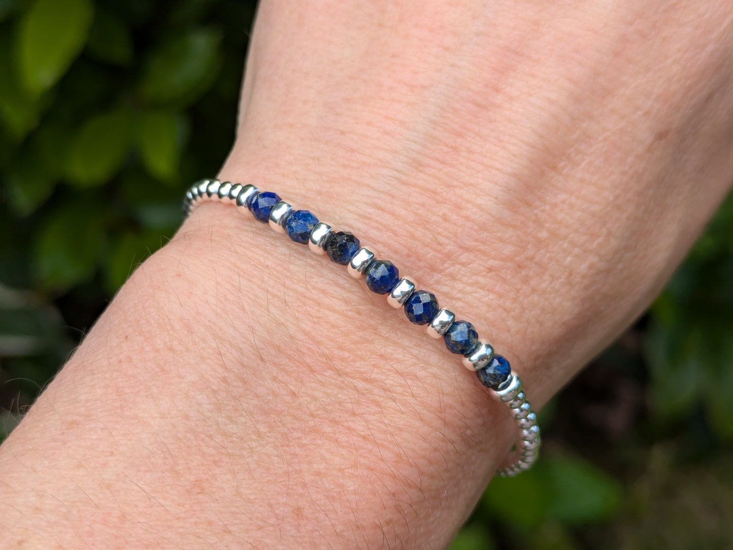 Lapis lazuli bracelet - personalised with any initial, number or zodiac sign.