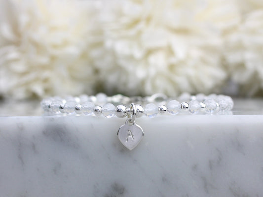 quartz initial bracelet