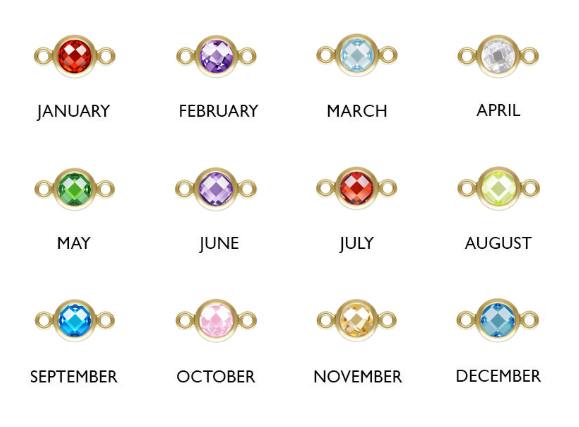 Birthstone connector in gold filled.
