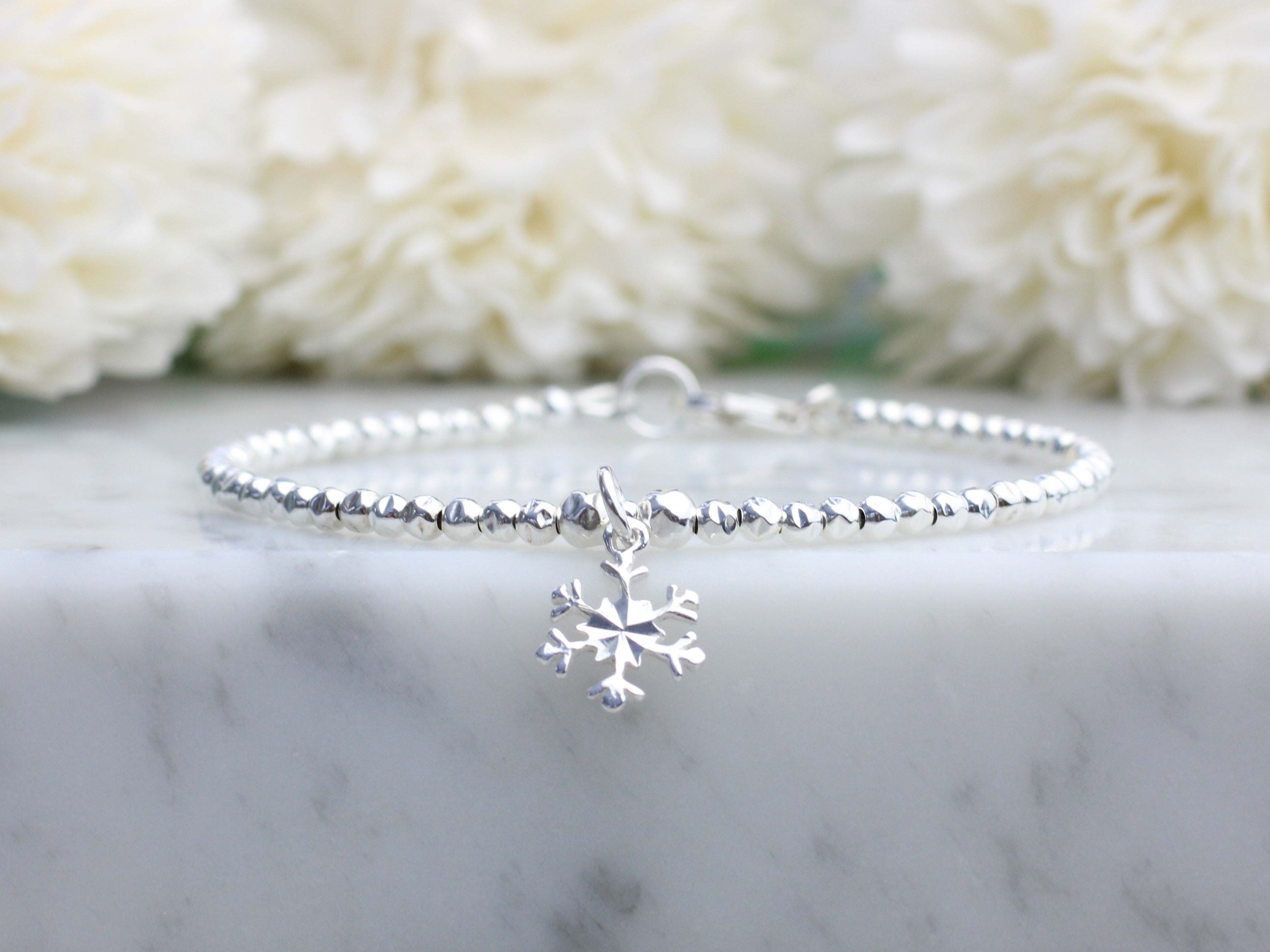 Sterling silver snowflake bracelet