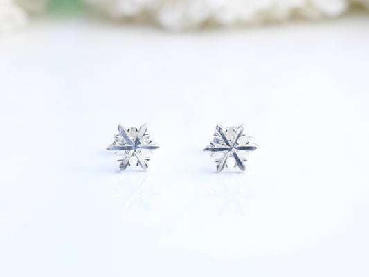 snowflake earrings in sterling silver