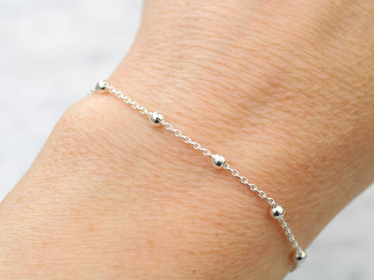 sterling silver satellite chain bracelet