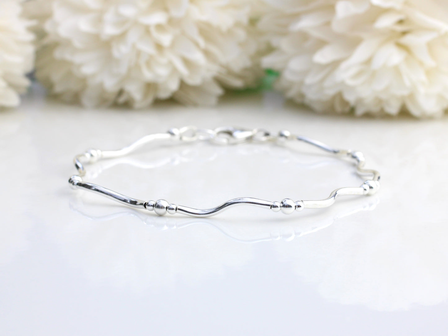 wavy bracelet in sterling silver