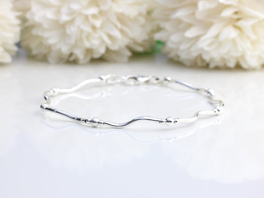 wavy bracelet in sterling silver