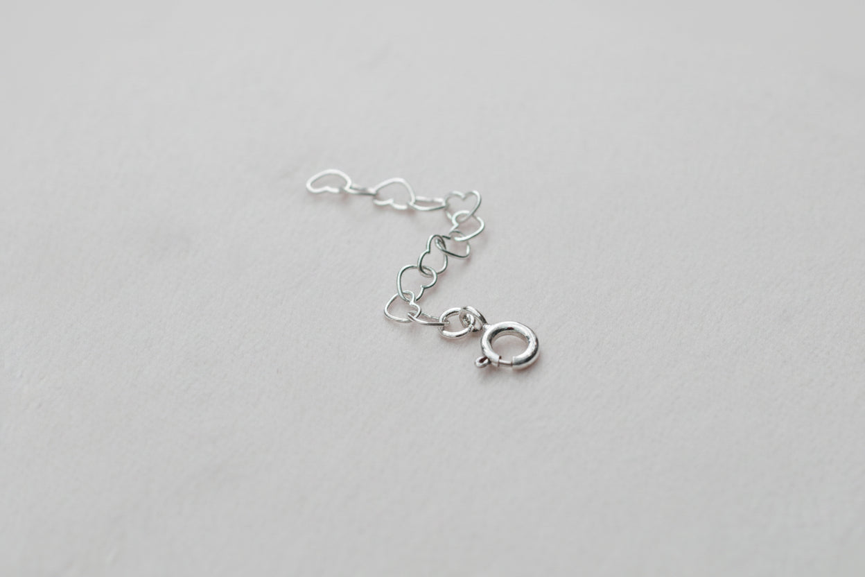 Sterling Silver Heart Extender Chain | 2–4 Inch