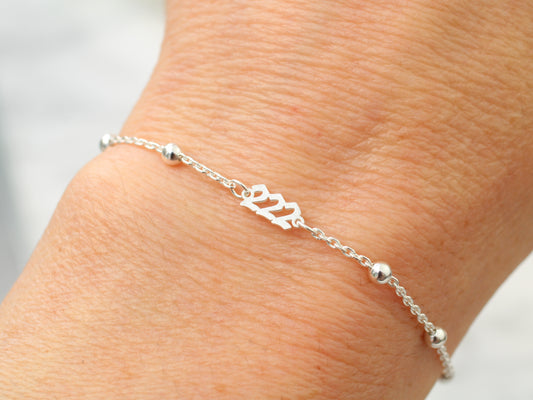 angel number bracelet in silver