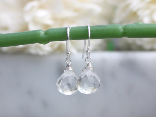 april birthstone earrings crystal quartz earrings
