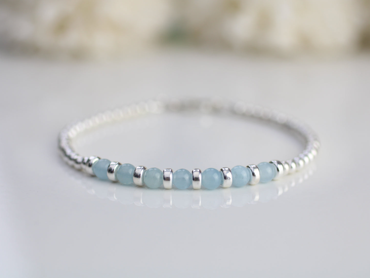 aquamarine bead bracelet